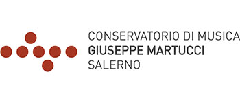 Logo of the Conservatorio di Musica Giuseppe Martucci in Salerno, featuring a pattern of red dots and the institution's name in black text.